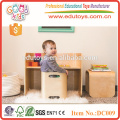 2015 New hot design nature color wooden preschool furniture set